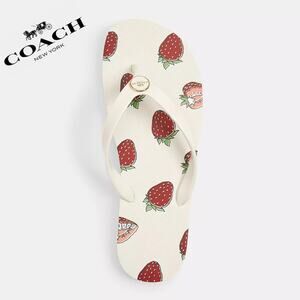 🍓Coach Zayn Flip Flop With Fruit Print 10
